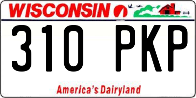 WI license plate 310PKP