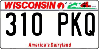 WI license plate 310PKQ