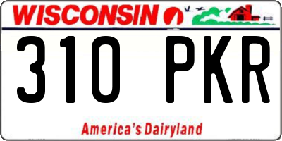 WI license plate 310PKR