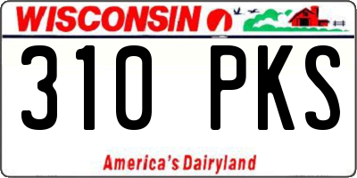 WI license plate 310PKS