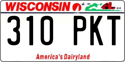 WI license plate 310PKT