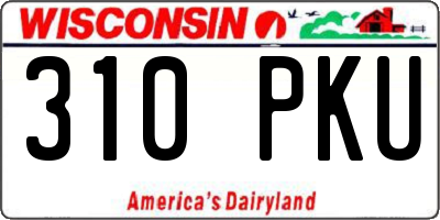 WI license plate 310PKU