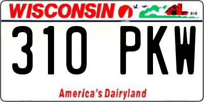 WI license plate 310PKW