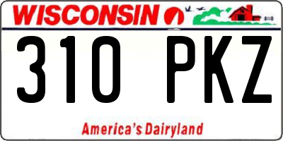 WI license plate 310PKZ