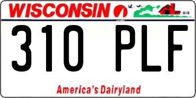 WI license plate 310PLF