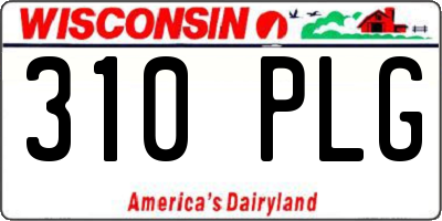 WI license plate 310PLG