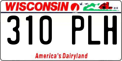 WI license plate 310PLH