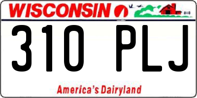 WI license plate 310PLJ