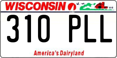 WI license plate 310PLL