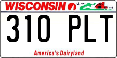 WI license plate 310PLT