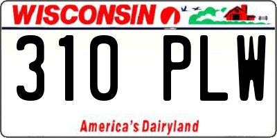 WI license plate 310PLW