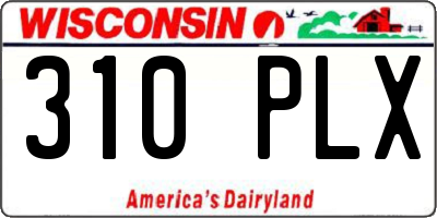 WI license plate 310PLX