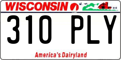 WI license plate 310PLY