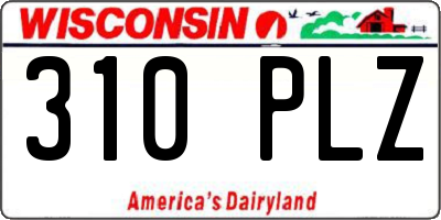 WI license plate 310PLZ