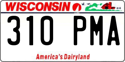 WI license plate 310PMA
