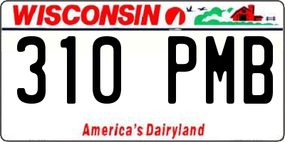 WI license plate 310PMB