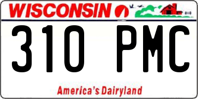 WI license plate 310PMC