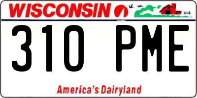 WI license plate 310PME