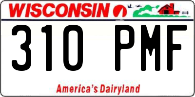 WI license plate 310PMF