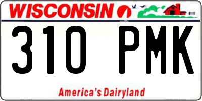 WI license plate 310PMK