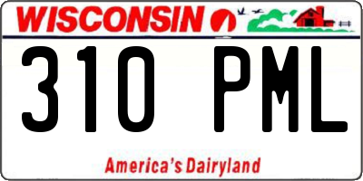 WI license plate 310PML