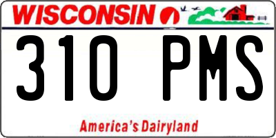 WI license plate 310PMS