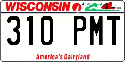 WI license plate 310PMT