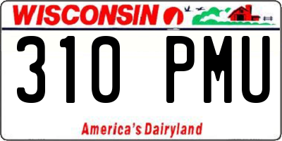 WI license plate 310PMU