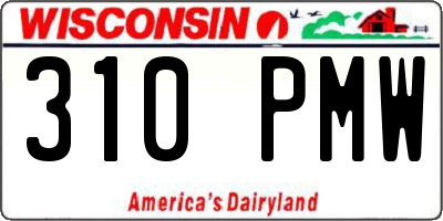 WI license plate 310PMW