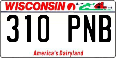 WI license plate 310PNB