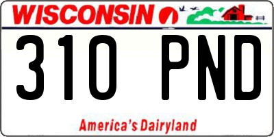 WI license plate 310PND