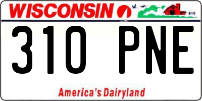 WI license plate 310PNE