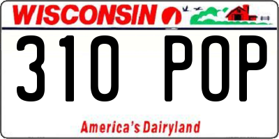 WI license plate 310POP
