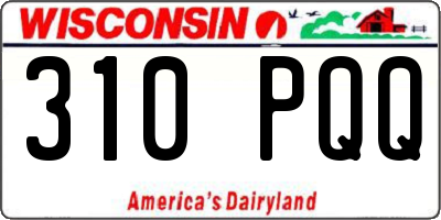 WI license plate 310PQQ