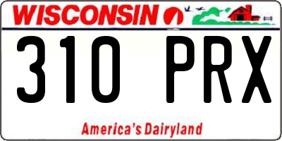 WI license plate 310PRX