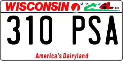 WI license plate 310PSA