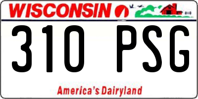 WI license plate 310PSG