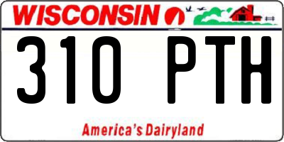 WI license plate 310PTH