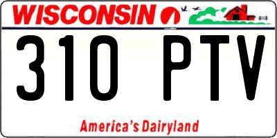 WI license plate 310PTV