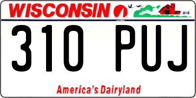 WI license plate 310PUJ