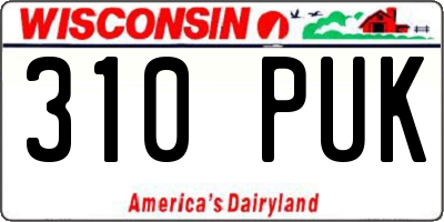WI license plate 310PUK