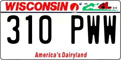 WI license plate 310PWW