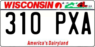 WI license plate 310PXA
