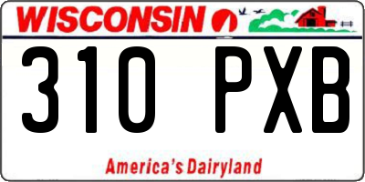 WI license plate 310PXB
