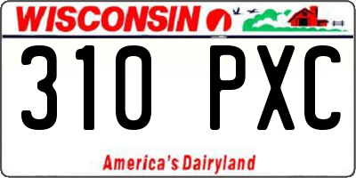 WI license plate 310PXC