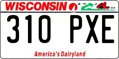 WI license plate 310PXE