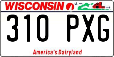 WI license plate 310PXG