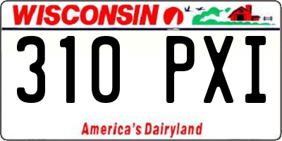 WI license plate 310PXI