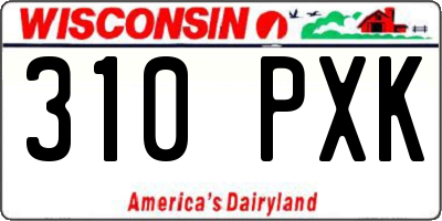WI license plate 310PXK