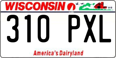 WI license plate 310PXL